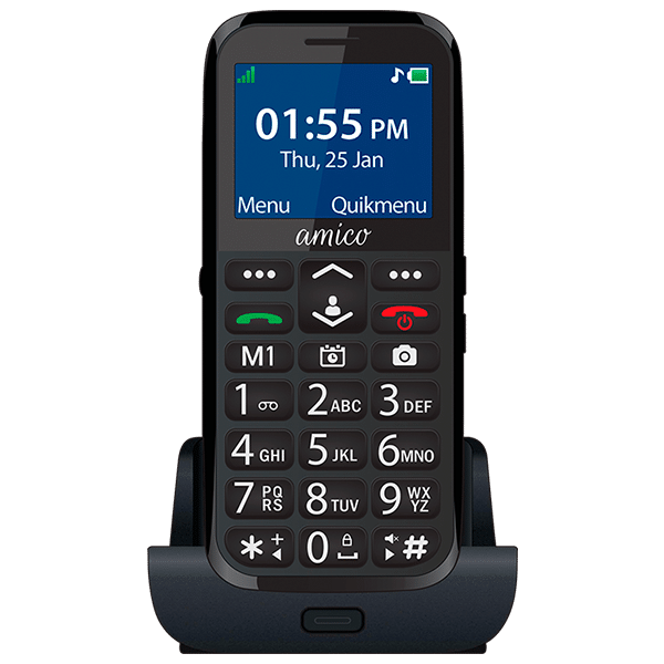 Pedder Johnson Easy Fone Senior Phone-Amico (Black)