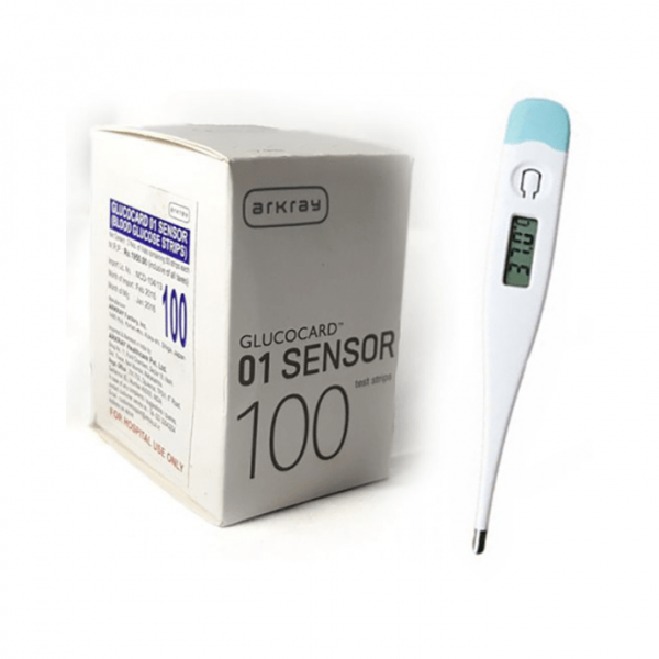 Arkray Combo Pack of Glucocard Test Strips 100 and Thermometer